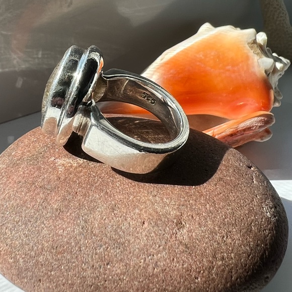 Black Rutilated Quartz ring faceted - Picture 6 of 9